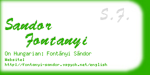 sandor fontanyi business card